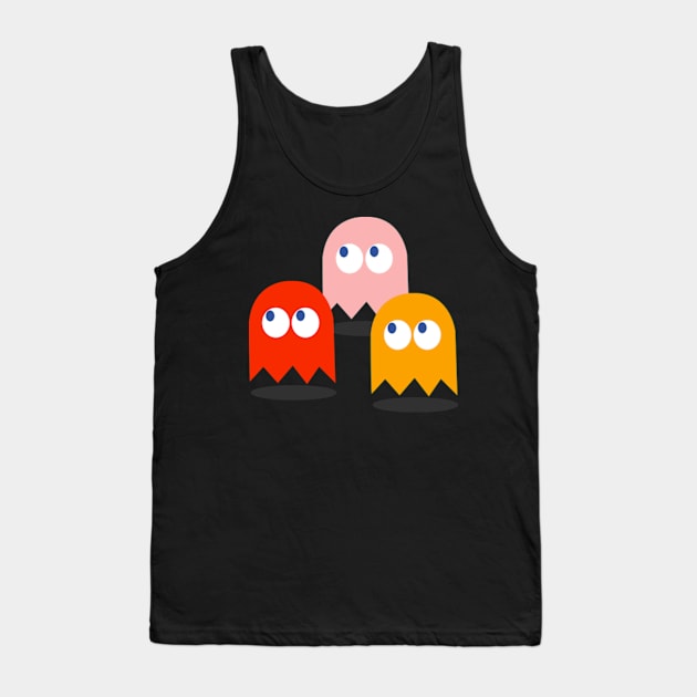 Retro Videogame Ghosts Tank Top by LuisP96